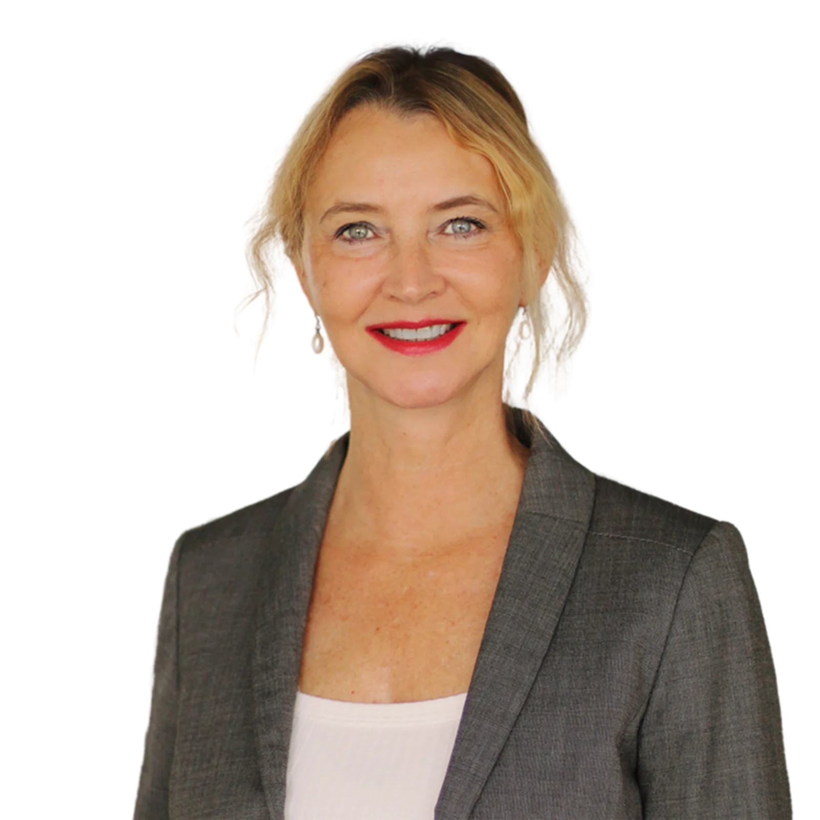 Portrait of Beatrice Martin-Vignerte smiling in a professional grey blazer.