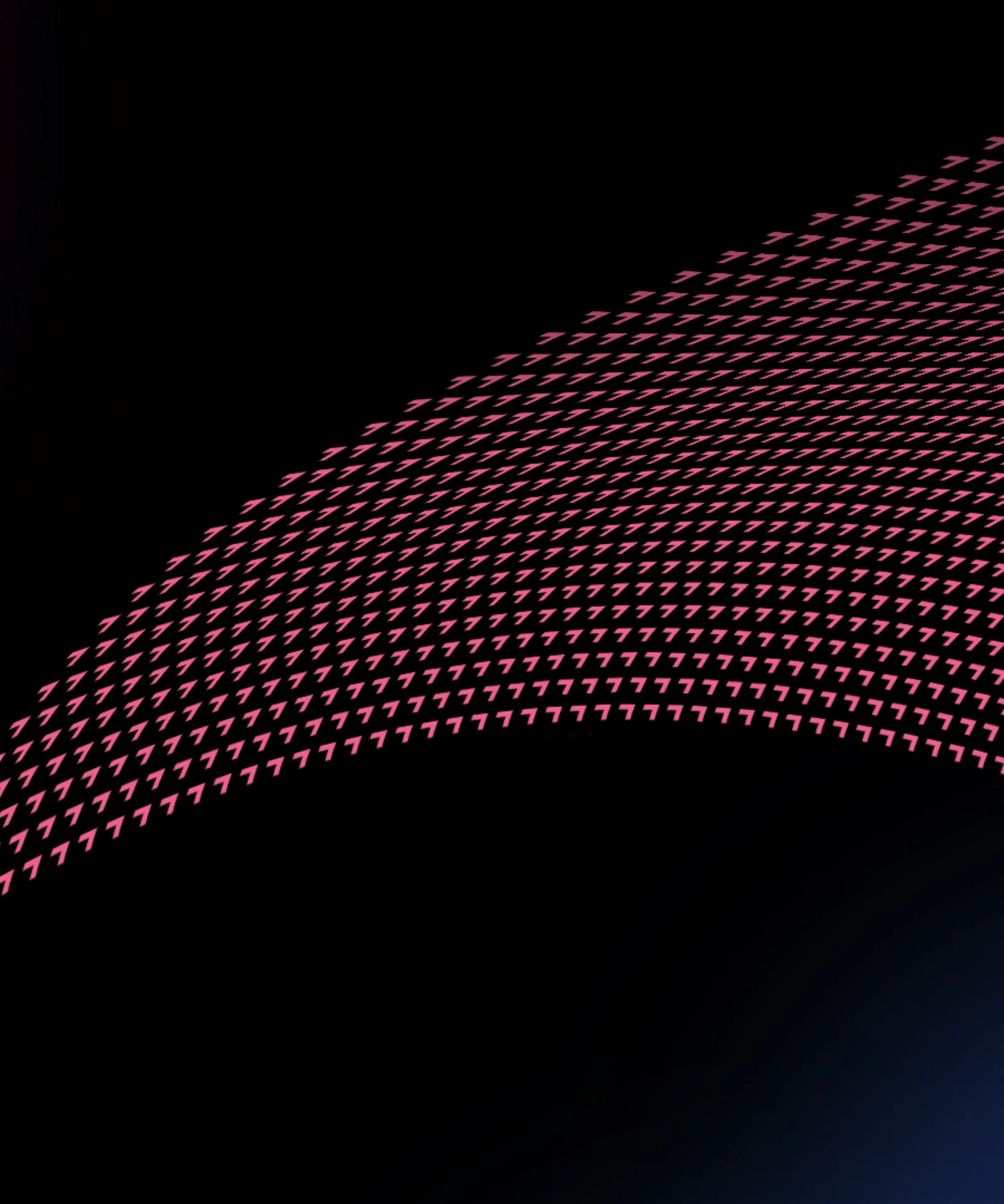 Abstract graphic featuring a wave of pink arrows on a dark background, symbolizing the dynamic and expansive range of AI use cases.