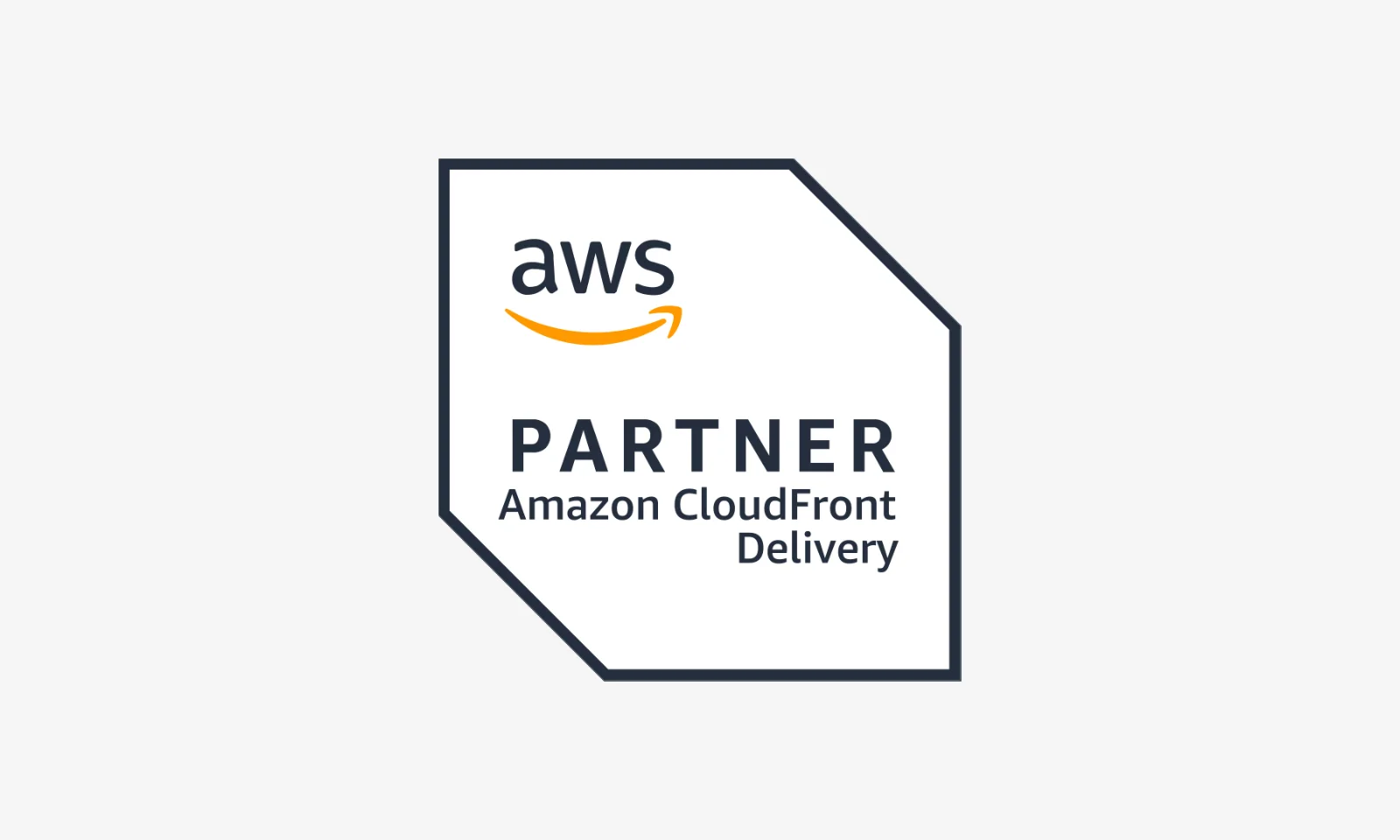 AWS Partner badge for Amazon CloudFront Delivery on a clean white background.