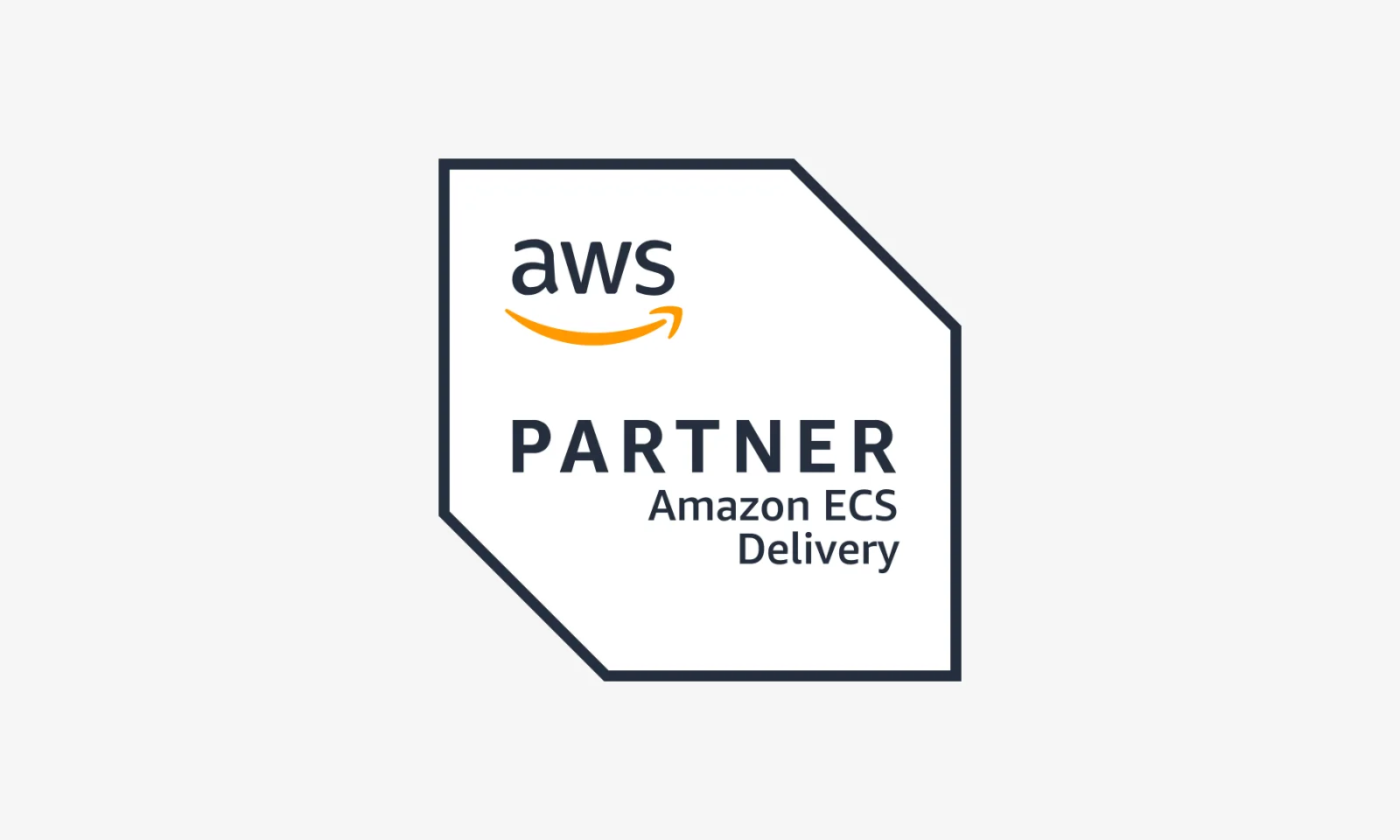 AWS Partner badge for Amazon ECS Delivery on a clean white background.